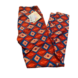 LulaRoe Red/blue leggings- size OS
